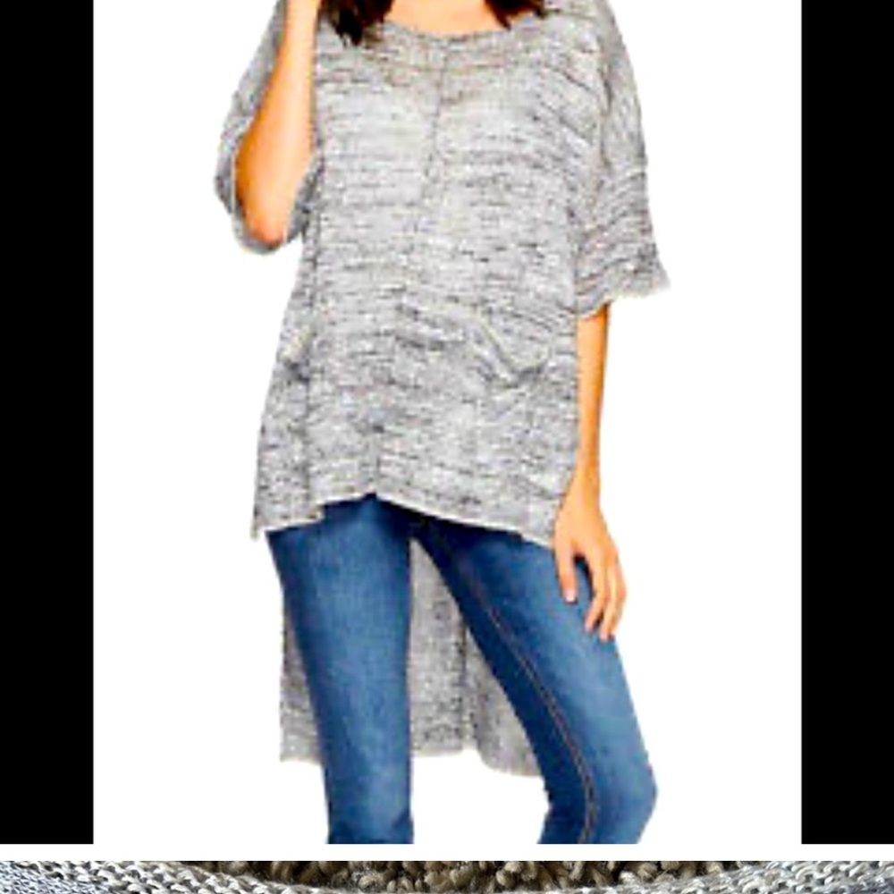 Free people sweater high low with slits on the side